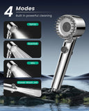 Ion Drops Filtered Shower Head with Handheld with 4PCS Filters, High Pressure 4 Spray Modes Showerhead with Filters