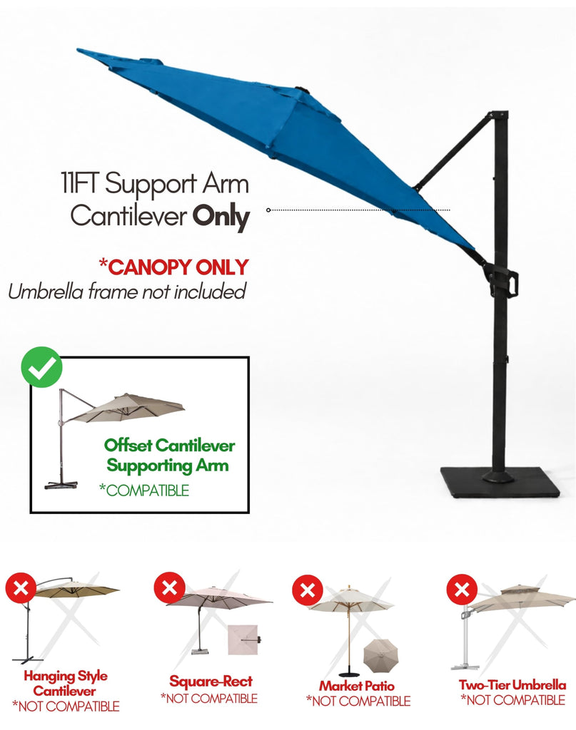11' 8 Rib Cantilever Umbrella Offset Replacement Canopy Only