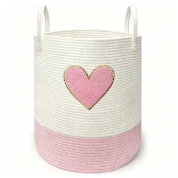 Pink Laundry Hamper, Tall Large Storage Basket