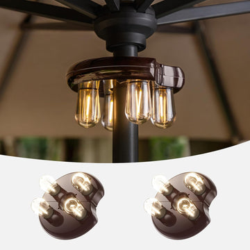 Patio 2 Packs Umbrella Light with LED Edison Bulbs