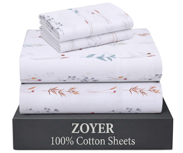100% Cotton Queen Sheets, Percale Weave, Fairy Meadows