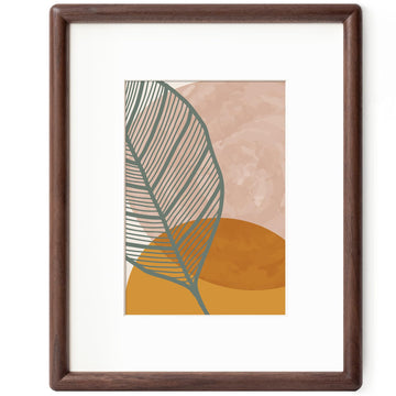 8x10 Walnut Picture Frame Matted to 5x7, Tempered Glass, 1 Pack