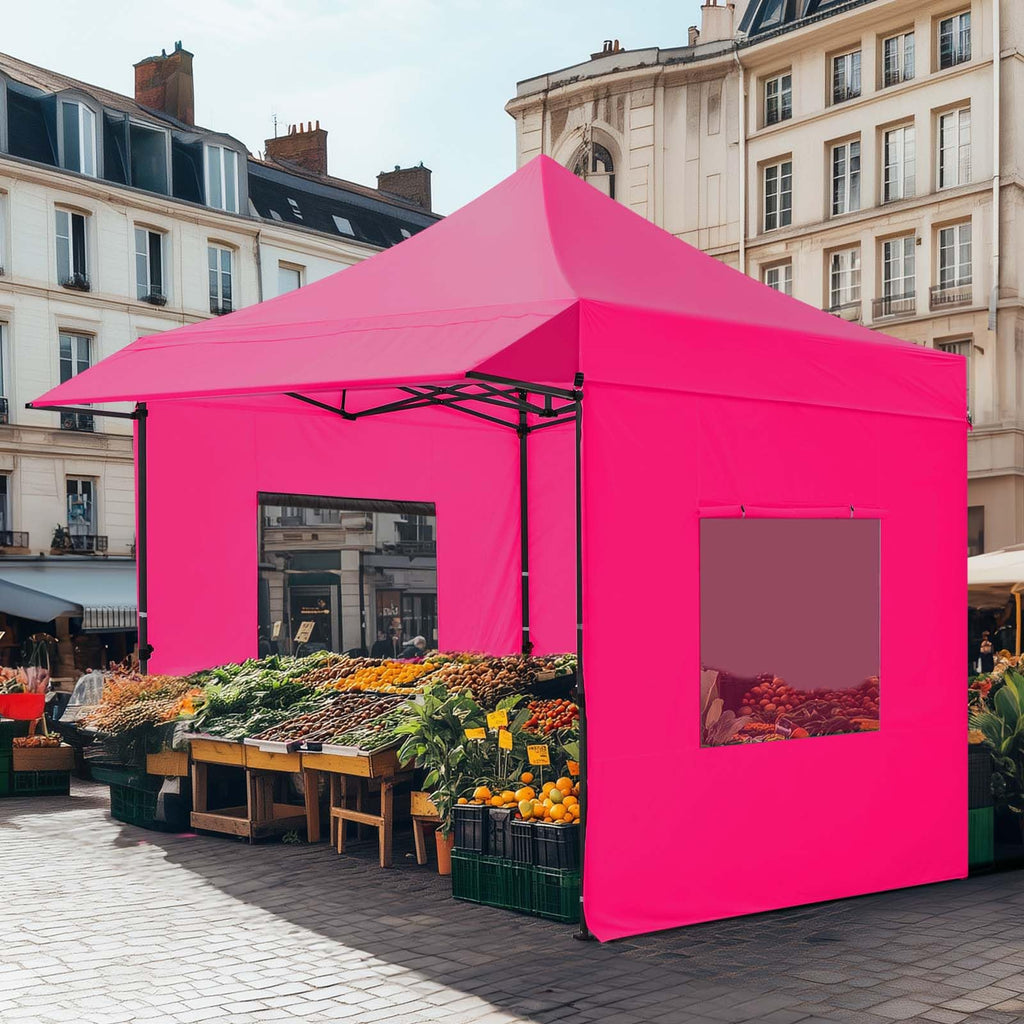 10x10 Heavy Duty Pop up Canopy Tent with 3 Removable Sidewalls