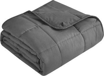 Weighted Blanket for Adults (15 lbs, 48" × 72", Grey) Twin Full Heavy Blanket for 140-160lbs, Breathable Weighted