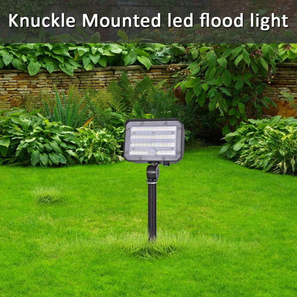 60W LED Flood Light with Knuckle, Outdoor Security Fixture Dusk-to-Dawn Photocell 5000K 7,800lm(300W Equivalent)