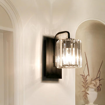 Crystal Wall Sconces,Black Sconce Wall Light Fixtures Modern Sconces Wall Lighting Single Indoor Wall Sconce for