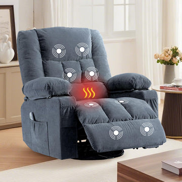 Recliner Chair with Cup Holders Single Seat Manual Oversized Recliner with Ergonomic, Side Pocket for Adult