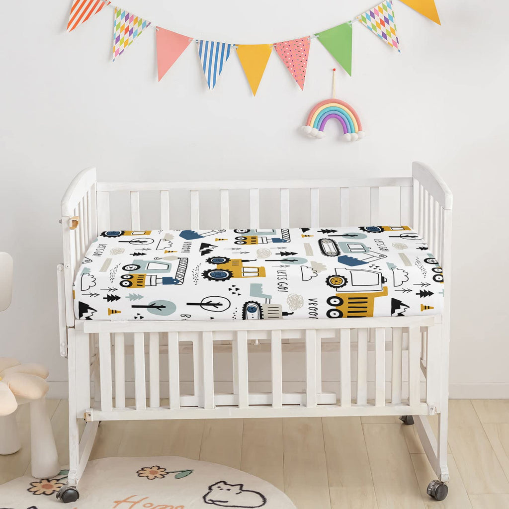 Crib Bedding Set, 3pcs Nursery Crib Bedding with Comforter Crib Sheet & Crib Skirt, Watercolor Butterfly Printed