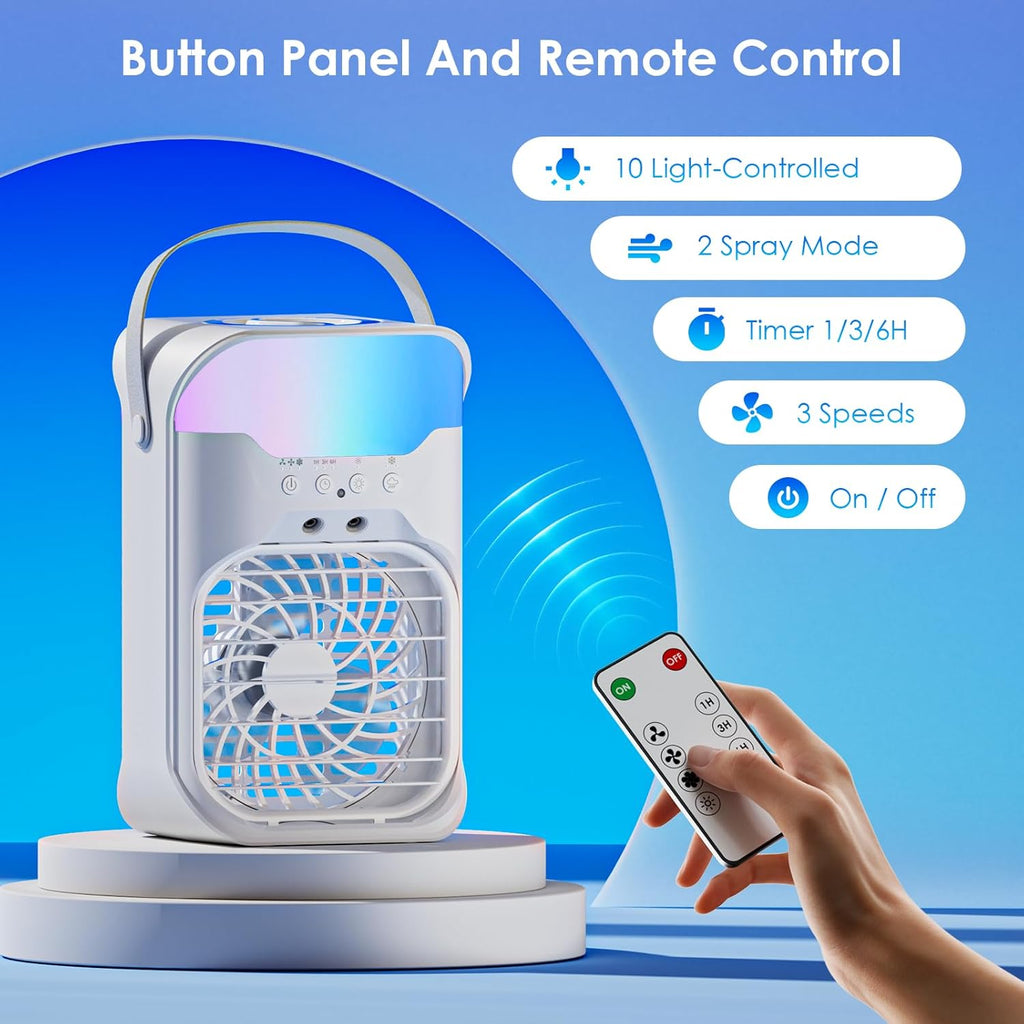 Portable Air Conditioners, Air Conditioner, Dual Nozzle AC Unit with Remote Control, 1600ML Tank, 3 Speeds