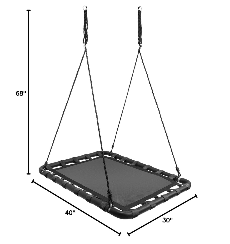 Platform Swing for Kids, 40 x 30 Inch Rectangular Outdoor Seat