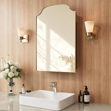 20x30 Modern Bathroom Medicine Cabinet Mirror with Storage Gold