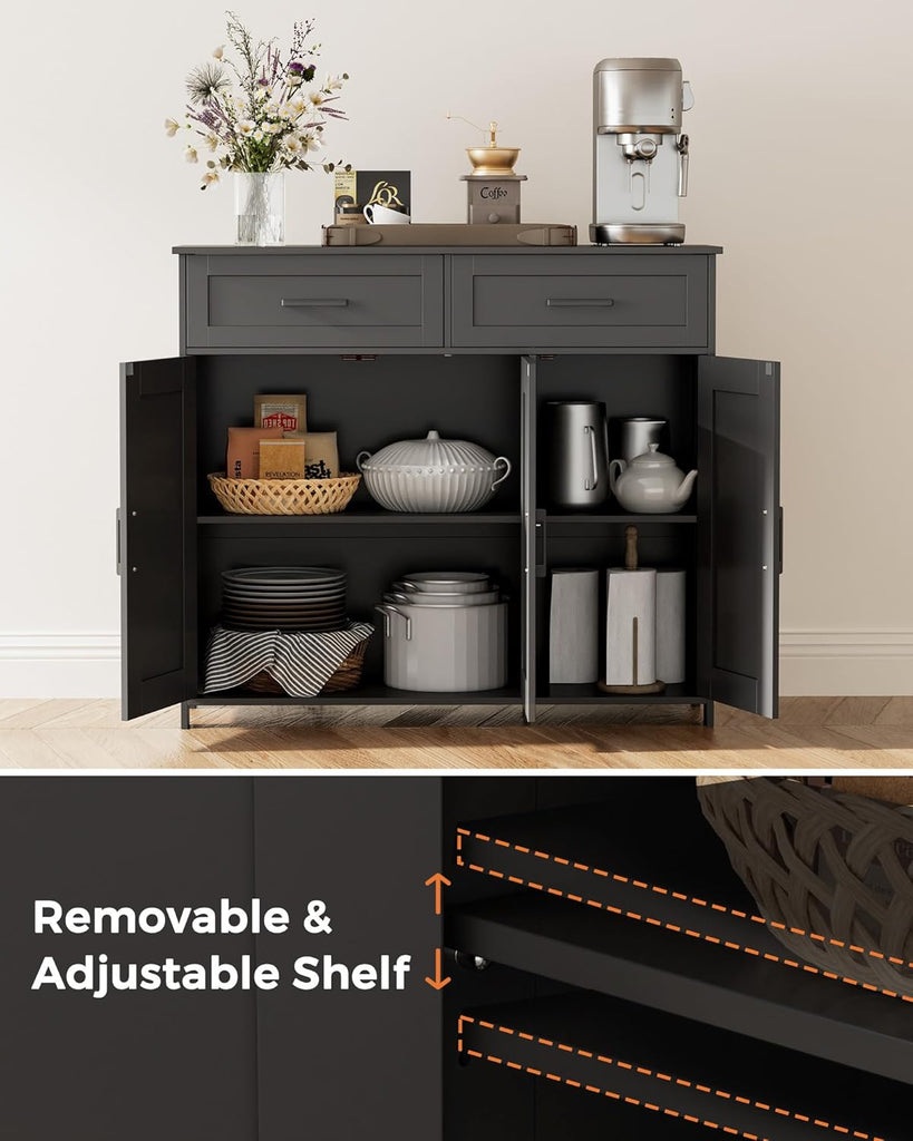 Sideboard Buffet Cabinet, Coffee Bar Storage Cabinet with Drawers and Doors