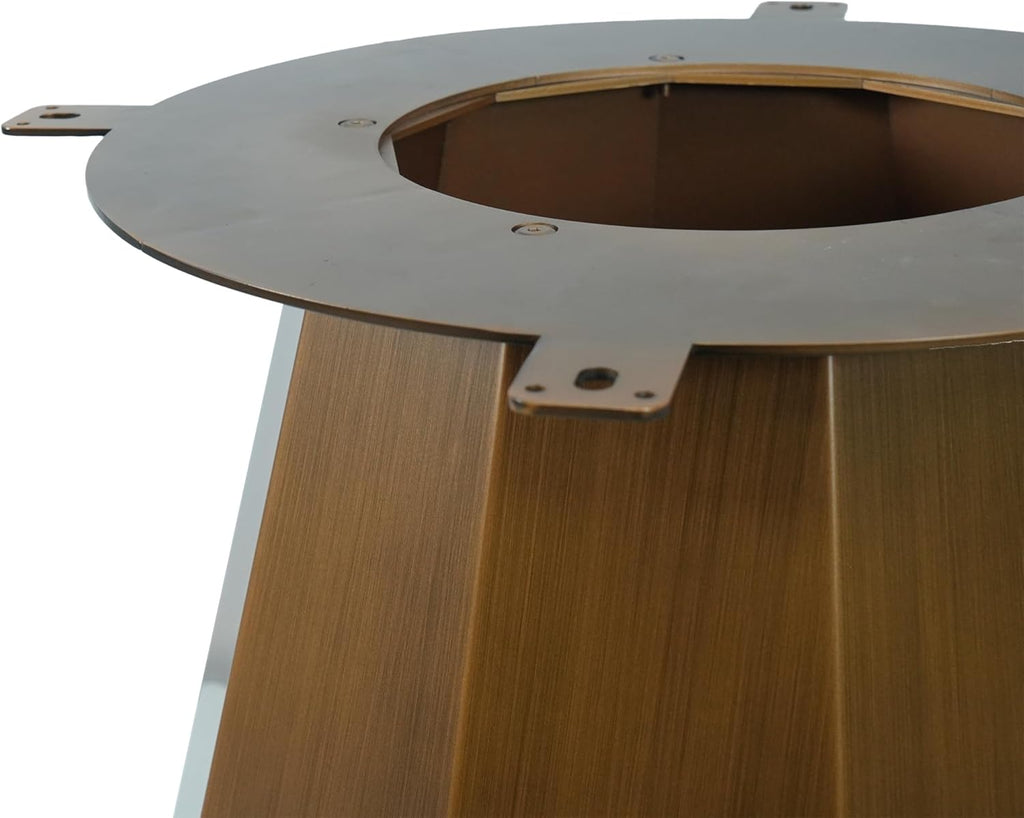 59" Modern Artificial Marble Round Dining Table with Antique Brass Metal Base & 31.5" White Sintered Stone Turntable