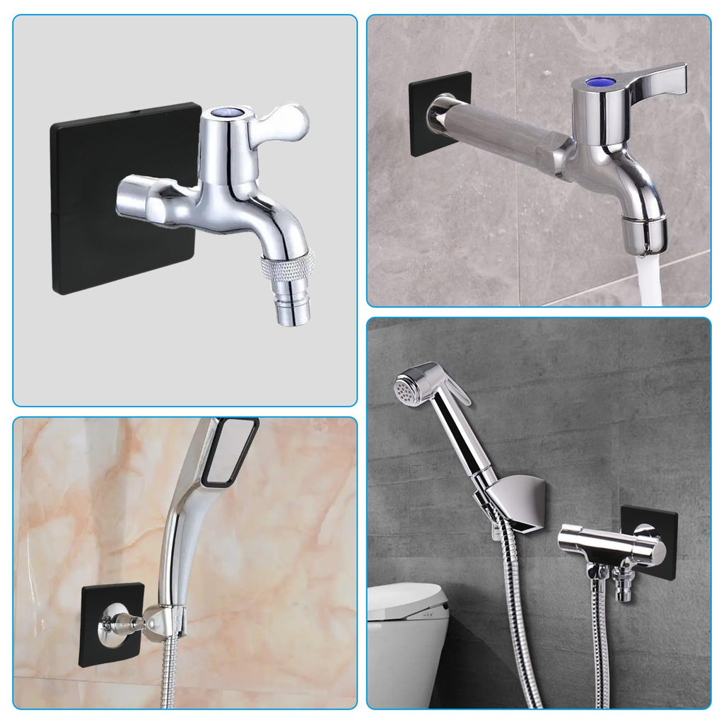 2 Pcs Wall Split Flange, ABS Square Self-Adhesive Escutcheon Plate Wall Hole Decoration Cover, Water Pipe Plate Cover