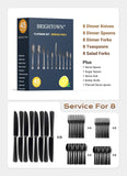 Black Silverware Set, 45-Piece Flatware Set Service for 8, Durable Stainless Steel