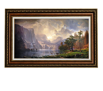 Among the Sierra Nevada Mountains, California (1868), By Albert Bierstadt Oil Painting Reproduction Giclee Wall Art