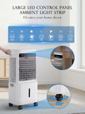 2200CFM Swamp Cooler Air Conditioner, Evaporative Cooler with Dual Water Tanks for 24H Cooling, 120° Oscillating