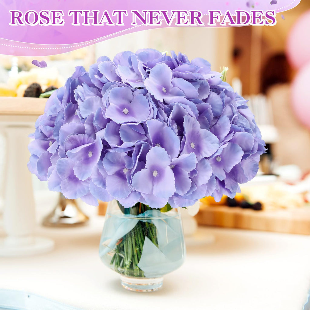 100 Pcs Orchid Hydrangea Artificial Flowers Bulk, 7.48 Inch