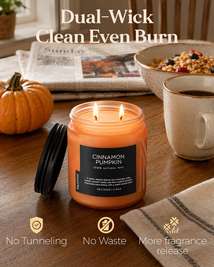 Scented Candles Cinnamon Pumpkin Non Toxic Fall Aromatherapy