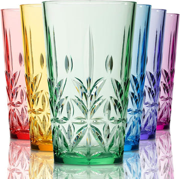 Royal Plastic Drinking Tumbler, Premium Quality Water Glasses, Dishwasher-Safe BPA-Free Durable Mixed Colors Assorted