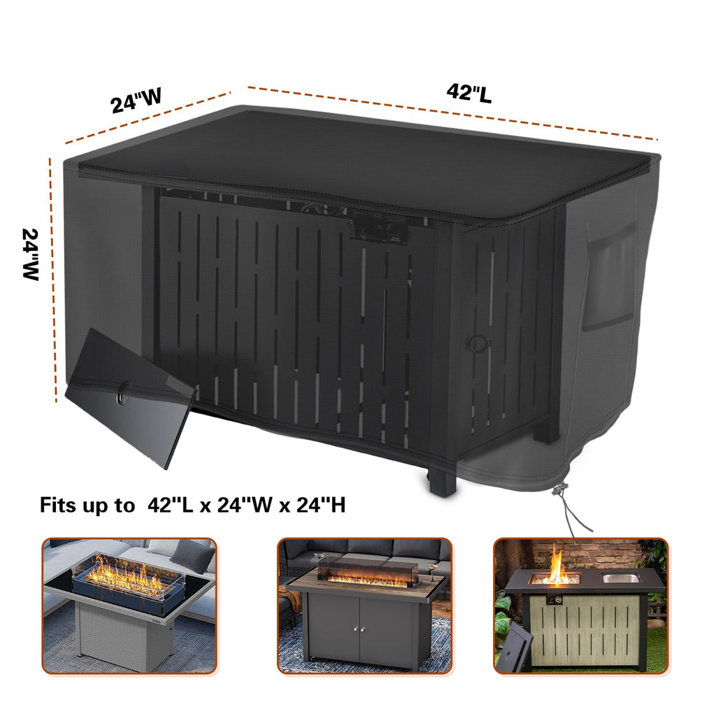 Rectangular Fire Pit Cover Propane Fire Table Cover 42x24x24 inch