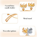 Crystal Candle Holder, 5.6" Tall Silver Centerpieces for Tables, 3-Arm Lotus Candelabra, Home Decor, Coffee Table and