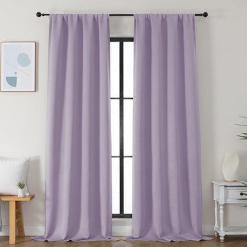Lilac Blackout Curtains 96 Inches Long 2 Panels