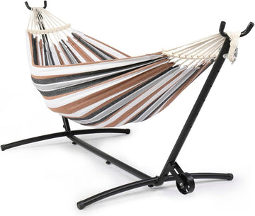 Heavy Duty 550 LBS Hammock with Stand w/Wheel, Easy to Move, Included with Portable Carrying Bag, Upgraded Hammock
