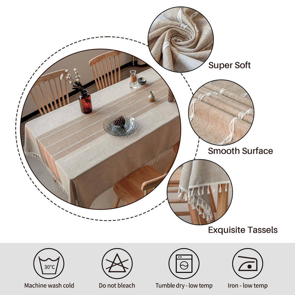 Tablecloths, Waterproof Table Cloth, Linens Wrinkle Free Anti-Fading, Rustic Table Cover Decoration Dinning Christmas
