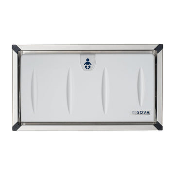 Origin Recessed Changing Station, Stainless Frame, Stainless/Gray | Built-in recessed HDPE table, stainless housing;
