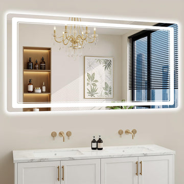 32"x72" LED Bathroom Mirror with Lights, Backlit + Front Lit, Anti-Fog, Lighted Bathroom Mirror for Wall, HD