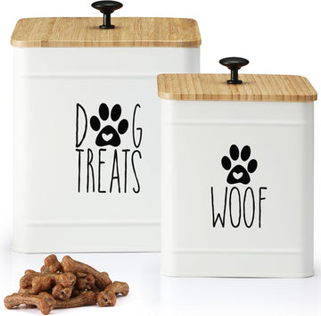 Dog Treat Container, Airtight Dog Treat Jar Set of 2, Dog Cookie Jar Counter, Pet Treat Container, Dog Treat Canister