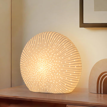 10.5"Modern Ceramic Table Lamp,White bedside table lamp, night Lamp,Decorative Lamp,Ambient lighting