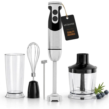 Hand Blender, Multi-Attachment Immersion Blender with Chopper