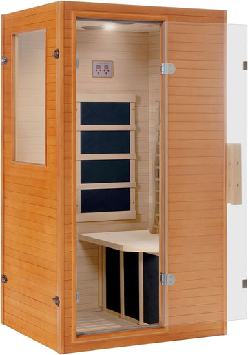 Infrared Sauna Home Sauna, Indoor Far Infrared Saunas for Home, 1 Person Canadian Hemlock Wooden Spa Room