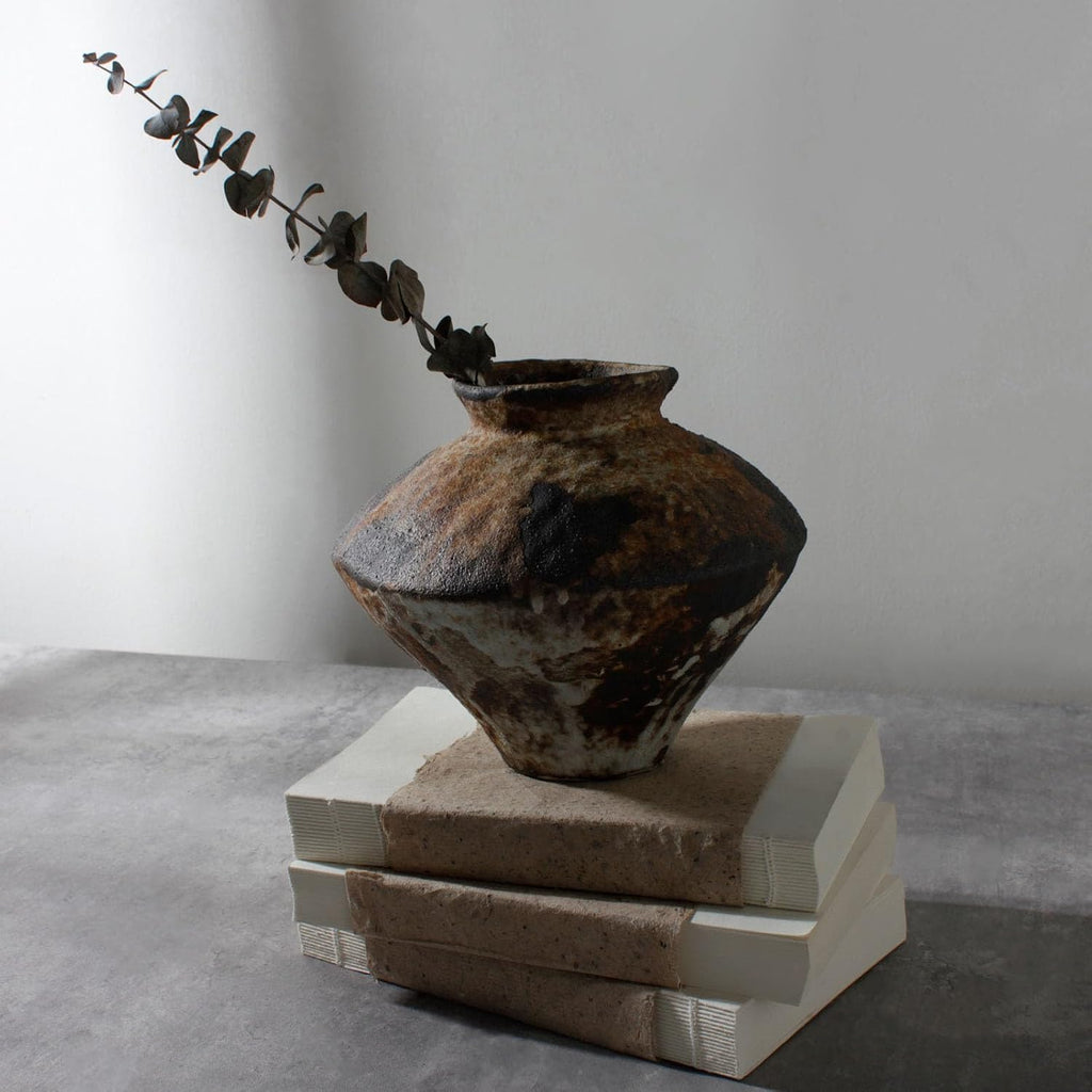 Rusty Ceramic Vase, Wabi Sabi Decorative Pottery Flower Vase