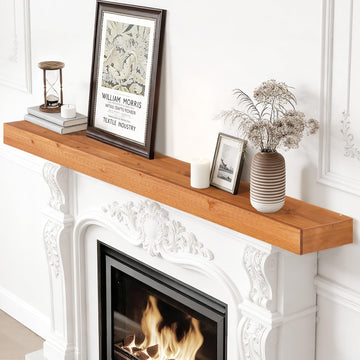 Fireplace Mantel Shelves 60inch Solid Pine Wood Floating Shelf