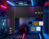 L Shaped Desk Gaming Desk with LED Light & Power Outlet