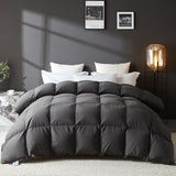 Goose Feather Down Fiber Comforter King, 100% Organic Cotton Fabric Duvet Insert,1200TC,750+Fill Pow