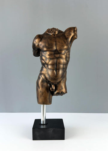 Male Torso Statue, 37cm - 14.5", Greek Mythology, Statue Decor, Sculpture Art (Bronze)