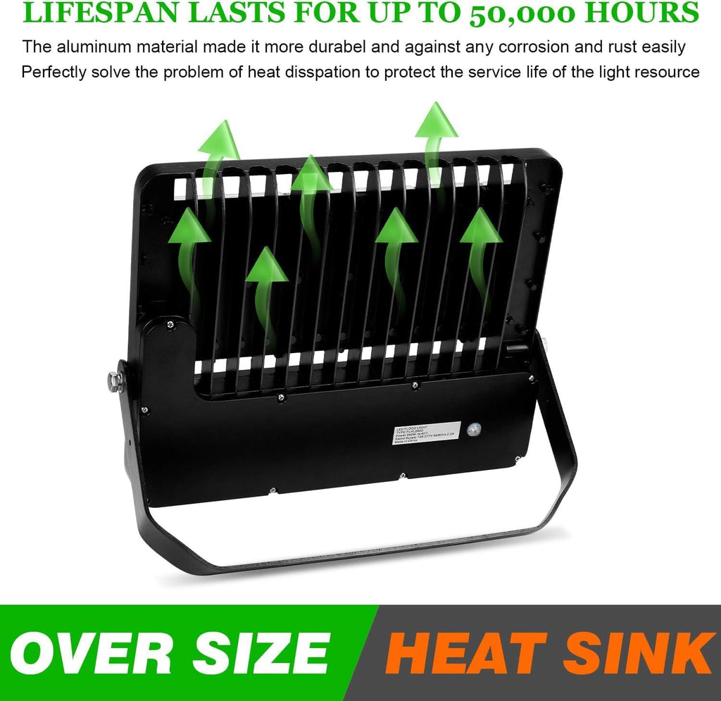 LED Flood Light Outdoor 240 Watt, Floodlights with Dusk to Dawn | Photocell High Output 36000 Lumen, Commercial Grade