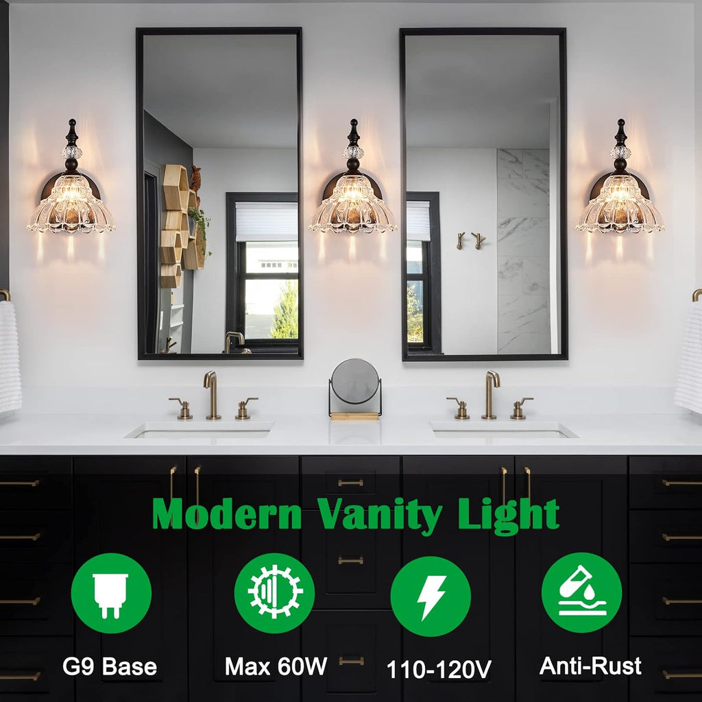 Bathroom Light Fixture Over Mirror Vanity Lighting Fixtures Matte Black Modern Wall Sconces Bathroom Hallway Living