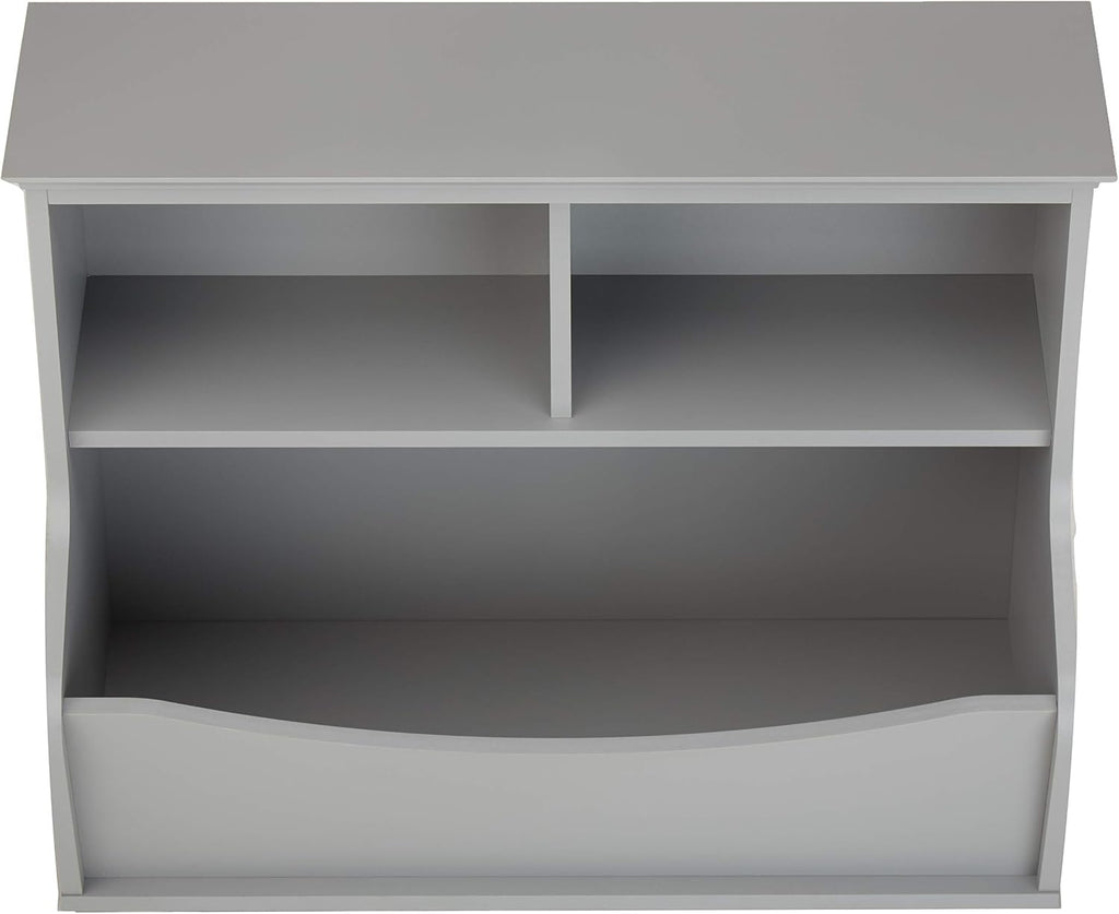 Children's 3 Shelf Multi-Functional Bookcase and Toy Storage Organizer for Kids Room, Bedroom and Playroom, Grey