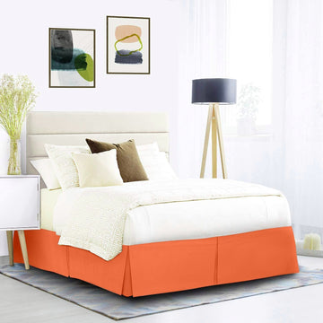 Split Corner 1000 Thread Count Box Pleated Coral Bed Skirt 78 x 80 Inches Egyptian Cotton 16 Inches Drop Bed
