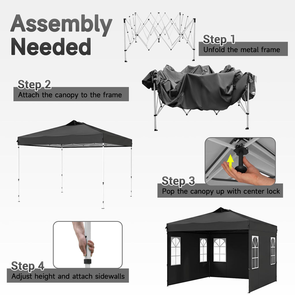 10x10 FT Pop Up Canopy with Center Lock