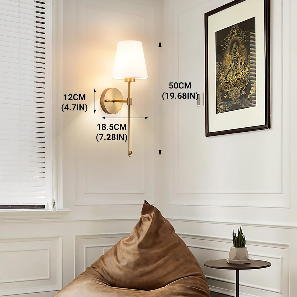 Peel and Stick Wall Sconces, Stick On Wall Sconce Set of 2, Battery Operated Wireless Adhesive Wall Lights, Corn Bulb