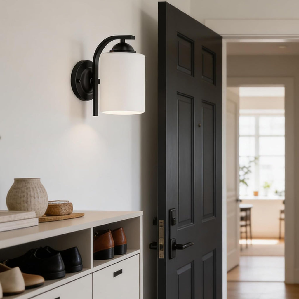 Wall Sconces Lights Bathroom, Modern Vanity Light Fixtures, Matte Black Farmhouse Wall Mount Lighting, Hardwired Wall