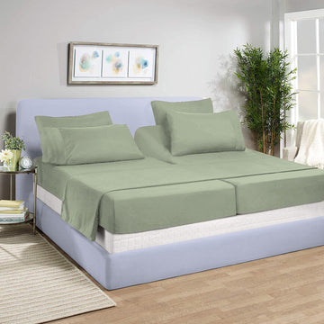 Split California King Sheets Sets for Adjustable Bed, 600 Thread Count Egyptian Cotton Sheets, 5 Piece Split Cal-King