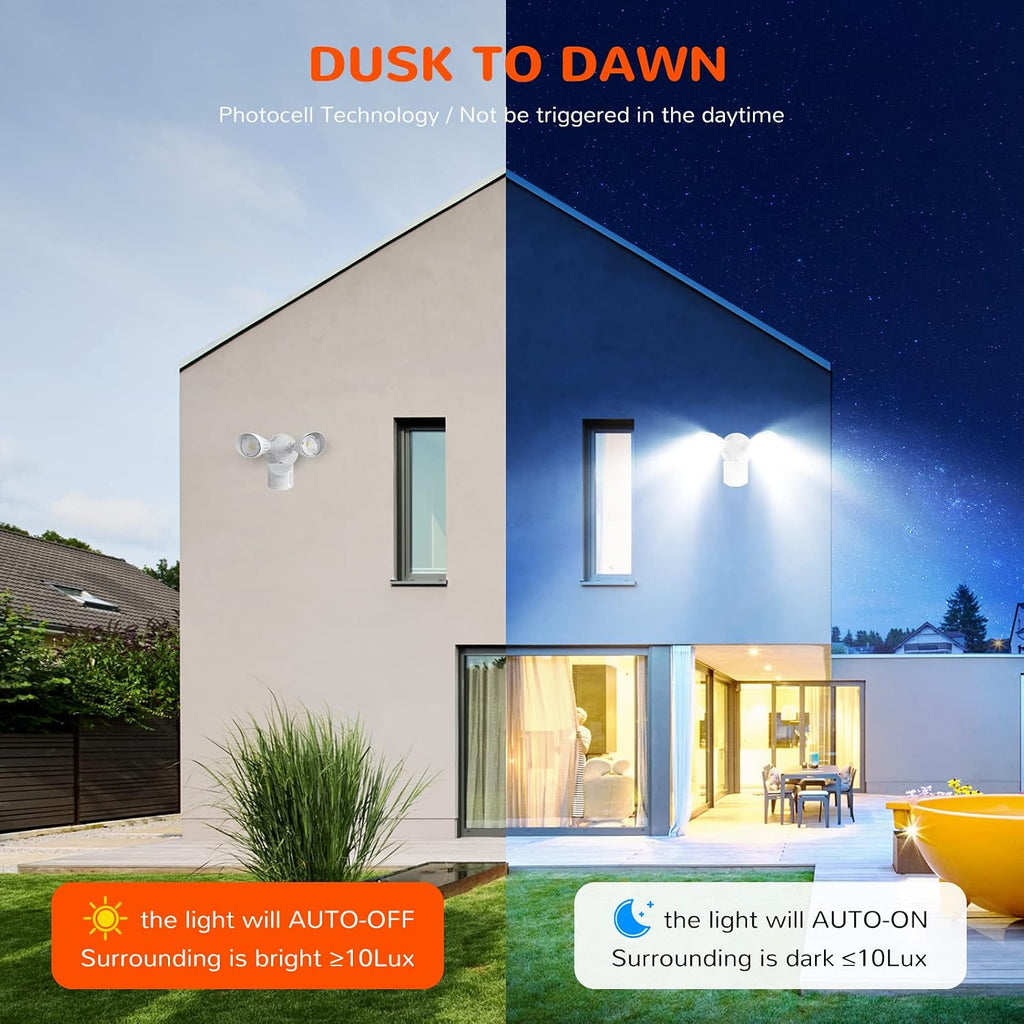LED Security Lights,Motion Sensor Flood Light Outdoor Fixture,3000LM 27.5W(120W Equiv.),IP65 Waterproof,5000K