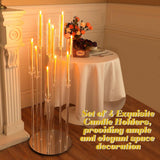 Tessco 4 Pcs 10 Arm 46.5 Acrylic Candelabra Table Centerpiece Floor Candelabras Clear Candle Holder with Removable